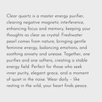 Clear Quartz & Freshwater Pearl Bracelet – Purify Aura, Balance Emotions