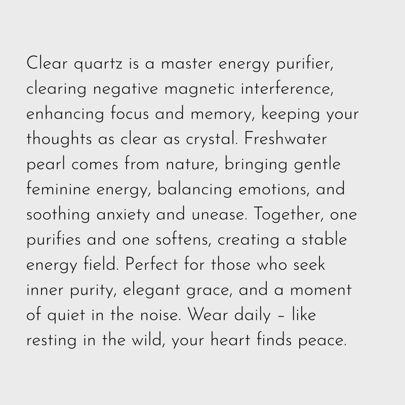 Clear Quartz & Freshwater Pearl Bracelet – Purify Aura, Balance Emotions