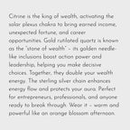 Collier Citrine et Quartz Rutile Doré – Attirez la Richesse et le Succès Professionnel, Pleine Énergie Positive