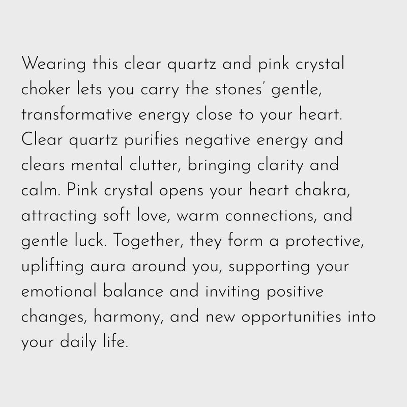 Clear Quartz Necklace Crystal Luck-Boosting Layered Choker