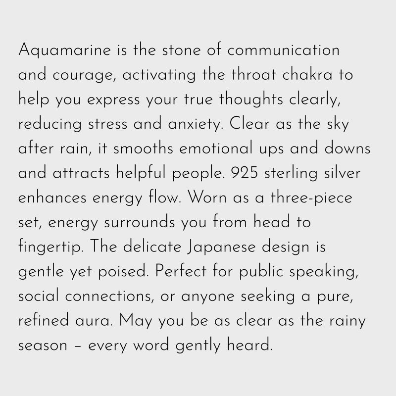Rainy Season Aquamarine Gift Set – Activate Throat Chakra, Clear Expression, Guardian Blessing