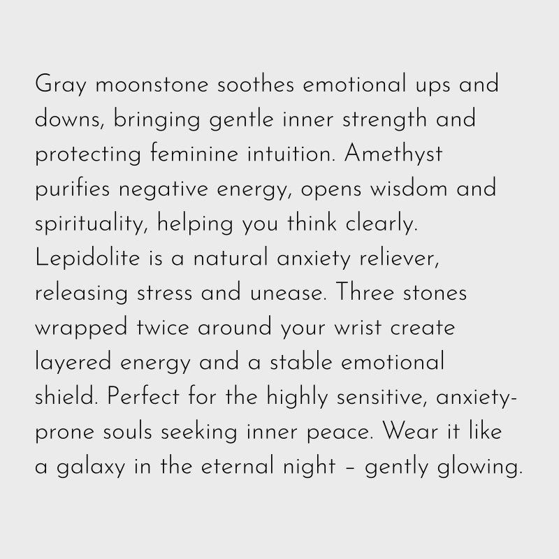 Eternal Night Gray Moonstone Bracelet – Emotional Calm, Wisdom & Anxiety Relief