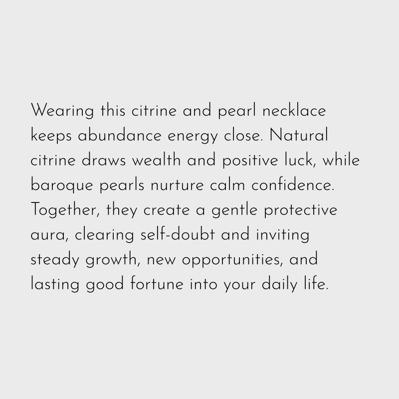 Natural Citrine Baroque Pearl Choker - Wealth-Attracting & Luck-Changing