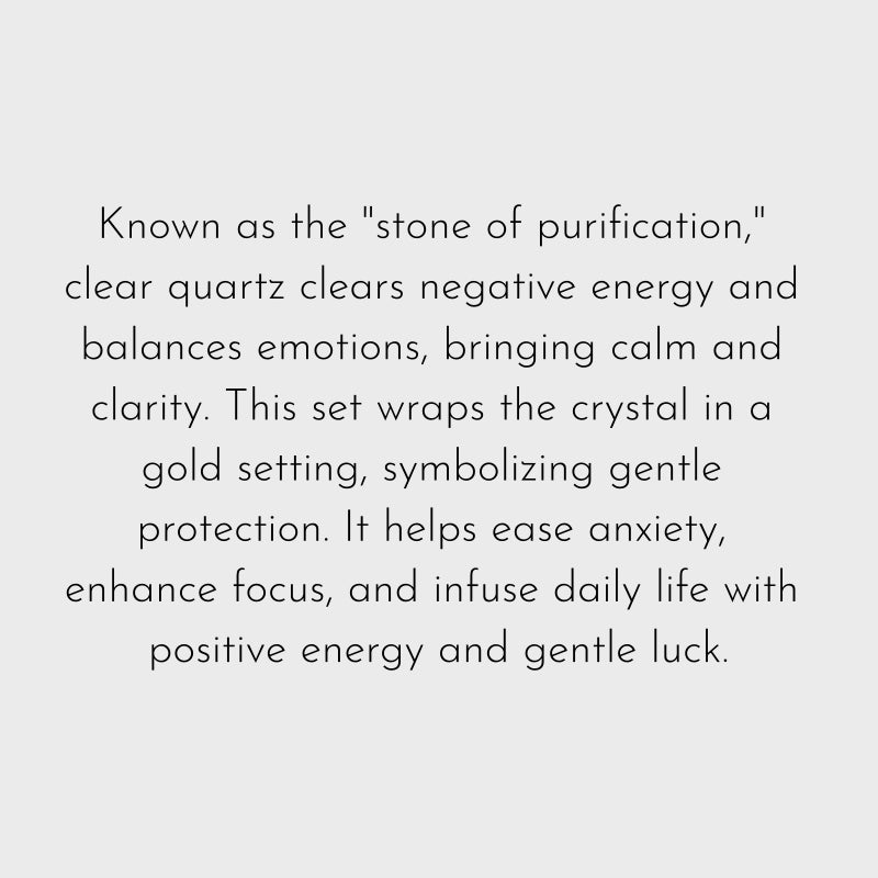 Natural Clear Quartz Gold Setting Necklace & Earrings · Balance Your Energy