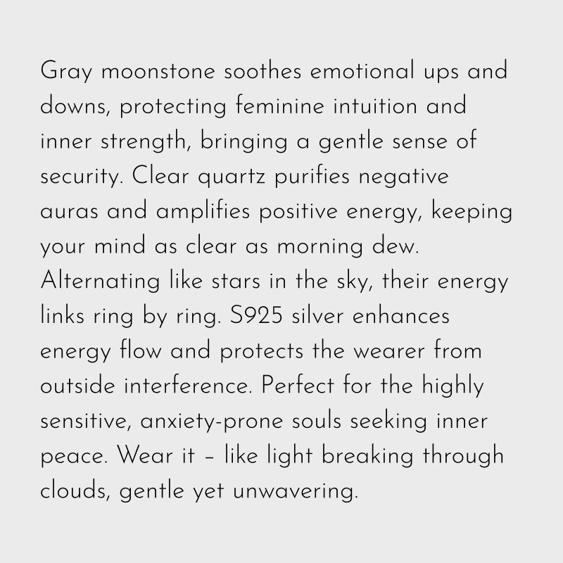 Gray Moonstone & Clear Quartz Necklace & Earrings Set – Soothe Emotions, Cleanse Aura