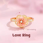 Bague Tournante Fleur de Cerisier Romantique - Bague de Pureté