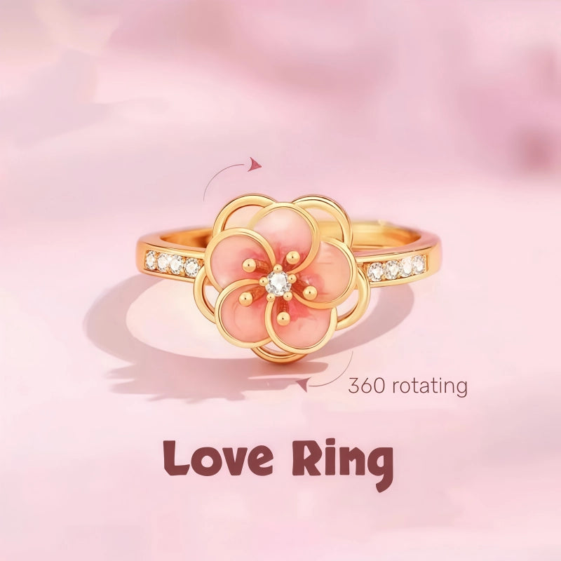 Bague Tournante Fleur de Cerisier Romantique - Bague de Pureté