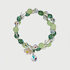 Bracelet de jade serpentin naturel Renouveau du lotus