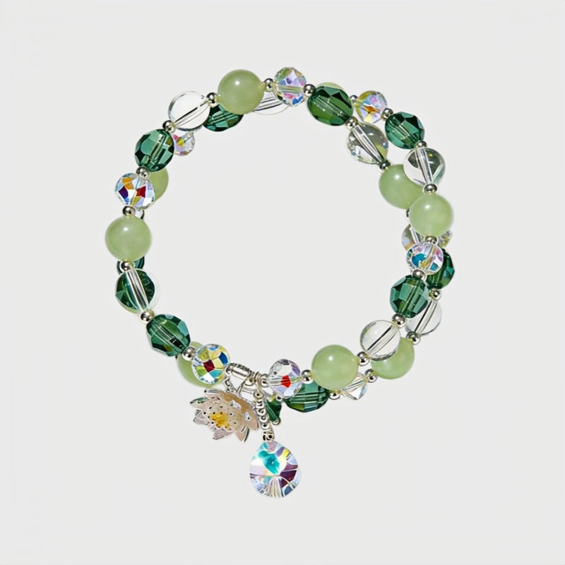 Lotus Renewal Natural Serpentine Jade Bracelet