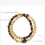 Bracelet Citrine Naturelle et Œil de Tigre – Double Succès et Richesse