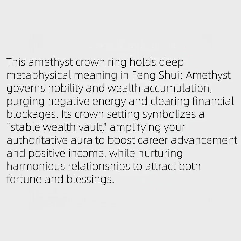 Shining Natural Amethyst Tiara Ring