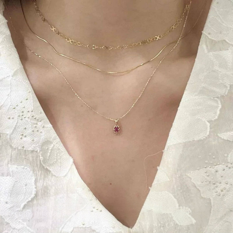12 Birthstone Openwork Zodiac Necklace, 925 Sterling Silver Versatile Clavicle Necklace