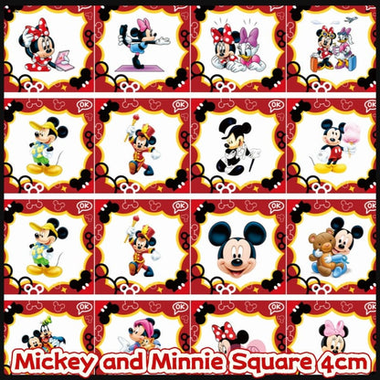 Mickey and Minnie Square 4cm Acrylic Charms for DIY match game-open in live