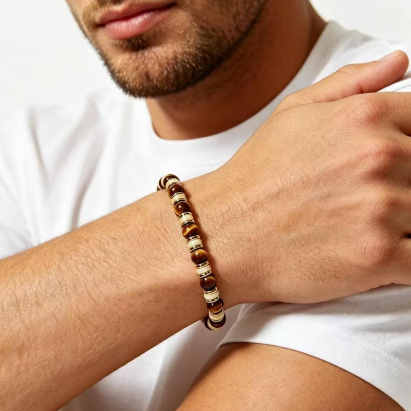 Triple Blessing Natural Tiger Eye Bracelet
