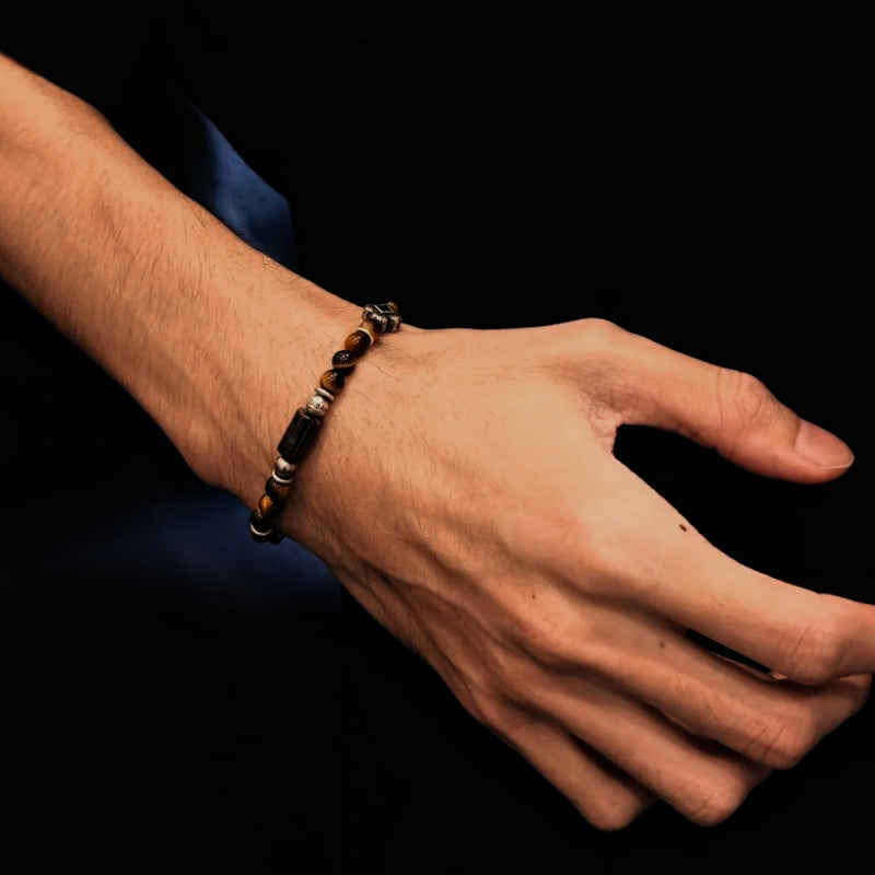 Ancient Rune Natural Tiger Eye Bracelet