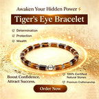 Bracelet Œil-de-Tigre Naturel — Essentiel Empilable Porteur de Chance et de Fortune