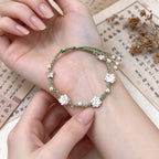 S999 Fine Silver Small Light Green Lotus Bracelet - Purity & Serenity Energy