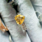 Bague naturelle en citrine pour attirer la richesse et l'amour