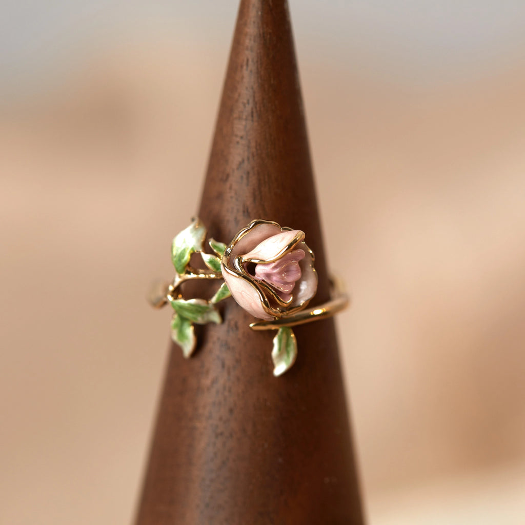 Rose Pink Necklace/Bracelet/Ring/Earrings Set - Sincere Romantic Love