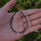 Collier en cristal naturel couronne vintage