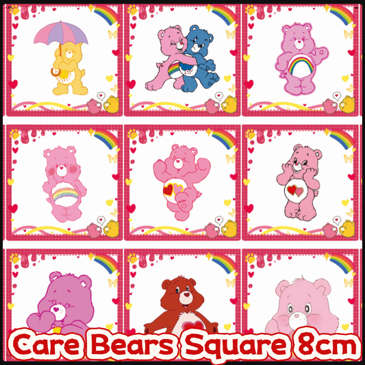 Care Bears Square 8cm Acrylic Charms for DIY match game-open in live