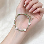 S999 Fine Silver Small Light Green Lotus Bracelet - Purity & Serenity Energy