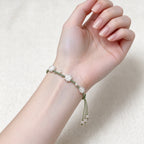 S999 Fine Silver Small Light Green Lotus Bracelet - Purity & Serenity Energy