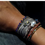 Natural Stone Abacus Bead Stackable Bracelet - Stone Abacus Beads