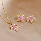 Rose Quartz Necklace Earrings Ring Jewelry Set - Embrace Self‑Love Energy