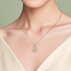 Hetian Jade Turnover Bead Pendant S925 Chain Necklace - Calm Mind and Steady Blessings