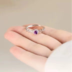 Bague porte-bonheur pièce de monnaie mystère améthyste naturelle