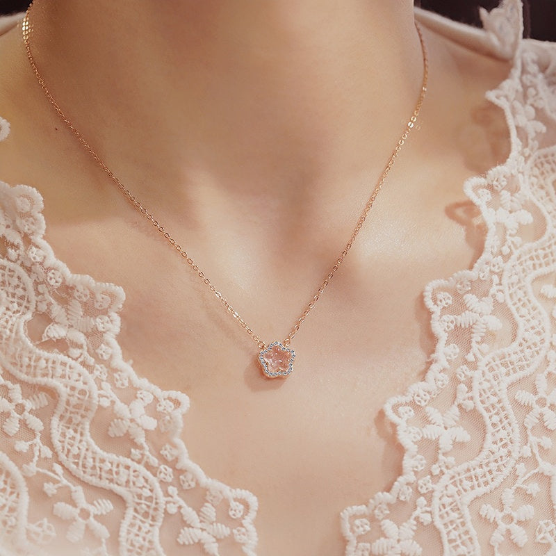 Starlight Sakura Natural Crystal Necklace - Beauty & New Beginnings