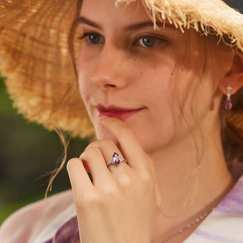 Natural Amethyst Ring - Heals Mental Exhaustion