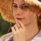 Bague Pétale Prune en Améthyste Naturelle "Calm Insight"
