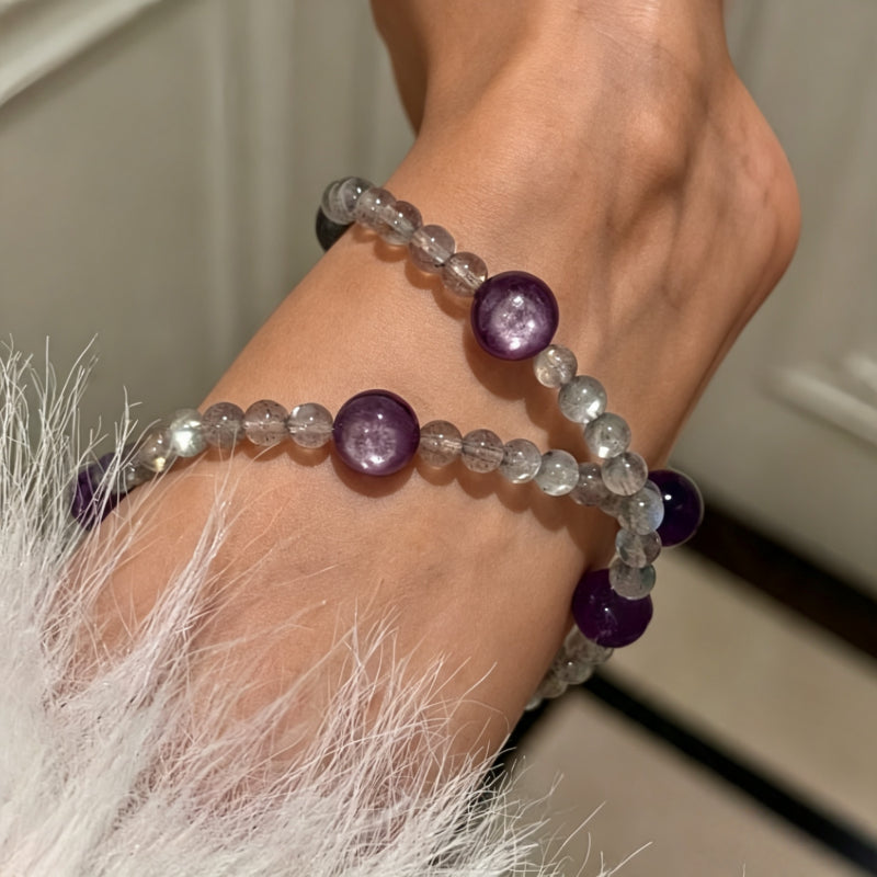 Eternal Night Gray Moonstone Bracelet – Emotional Calm, Wisdom & Anxiety Relief