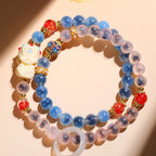 Candy Heart Agate Green Tara Mala Bracelet - Compassion & Protection