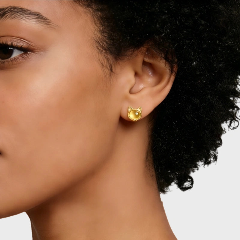 Joyful Purr Natural Citrine Earrings