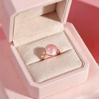 Dainty Rose Quartz Love Energy Crystal Ring