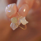 Bague Fleur Torsadée en Jade Hetian - Énergie Apaisante, Chance Durable