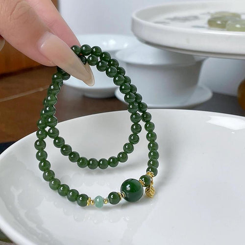 Natural Hetian Jade Bracelet - Boost Luck, Good Fortune