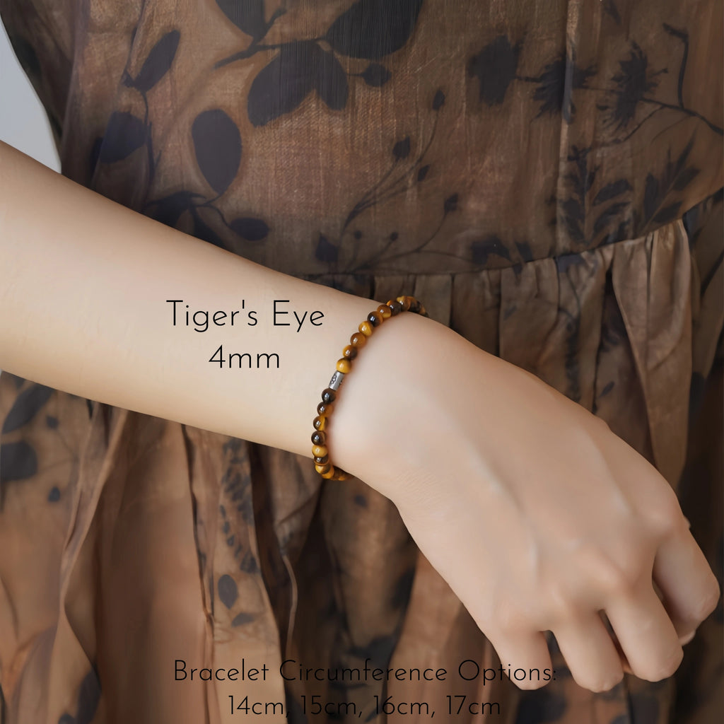 Tiger's Eye & Shell Stackable Bracelet - Courage & Calm