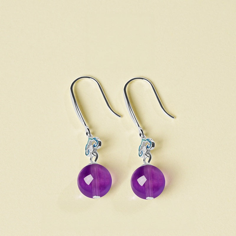 Natural Amethyst Crystal Earrings - Boosts Spiritual Awareness
