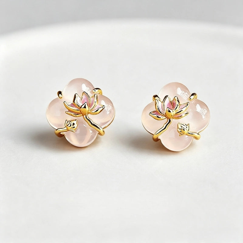 Boucles d'oreilles en cristal naturel Lotus Era