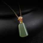 Natural Trapezoid Hetian Jade Wu Shi Pai Necklace - Peace & Purity