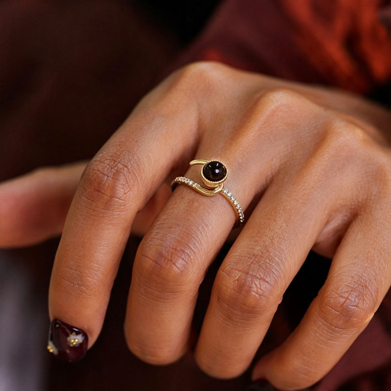 Tiger Eye Radiance Open Ring for Wealth & Protection