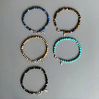 Natural Stone Round Bead Stackable Bracelet - Focus Goals & Seize Opportunities