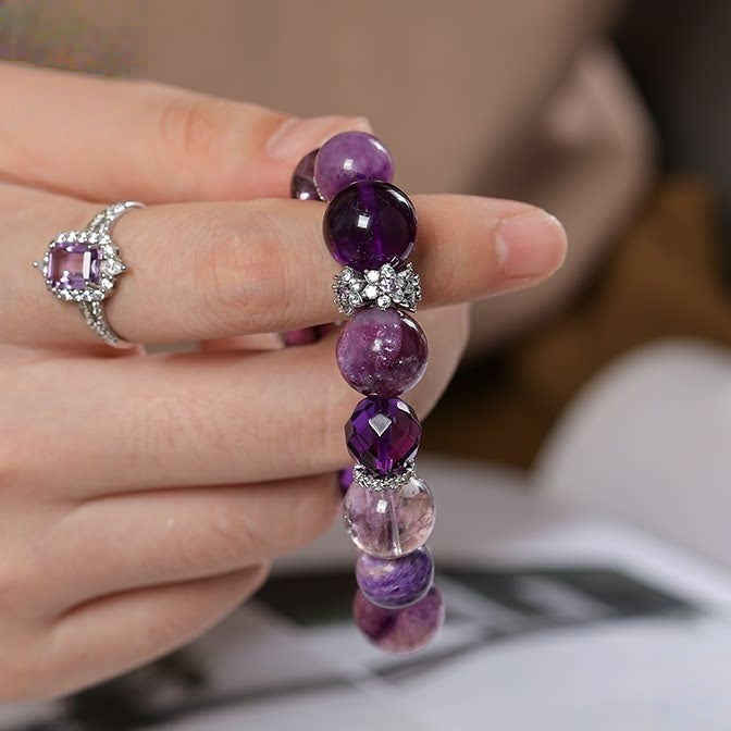 Amethyst & Super Seven Luck Bracelet