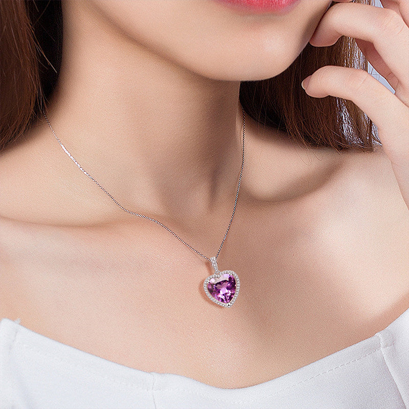 Écho du collier en cristal naturel Purple Heart