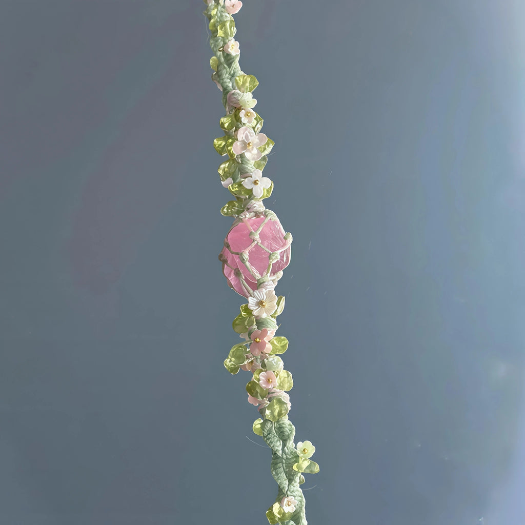 Bracelet tressé floral fait main
