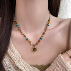 Natural Tiger Eye Stone Necklace — Bohemian Style, Essential for Vacation & Gifting